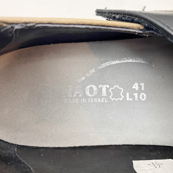 Naot Rapoka Women's Tan Gold Black Leather Slip On Comfort Shoes Size 10 EU 41 - Picture 5 of 8